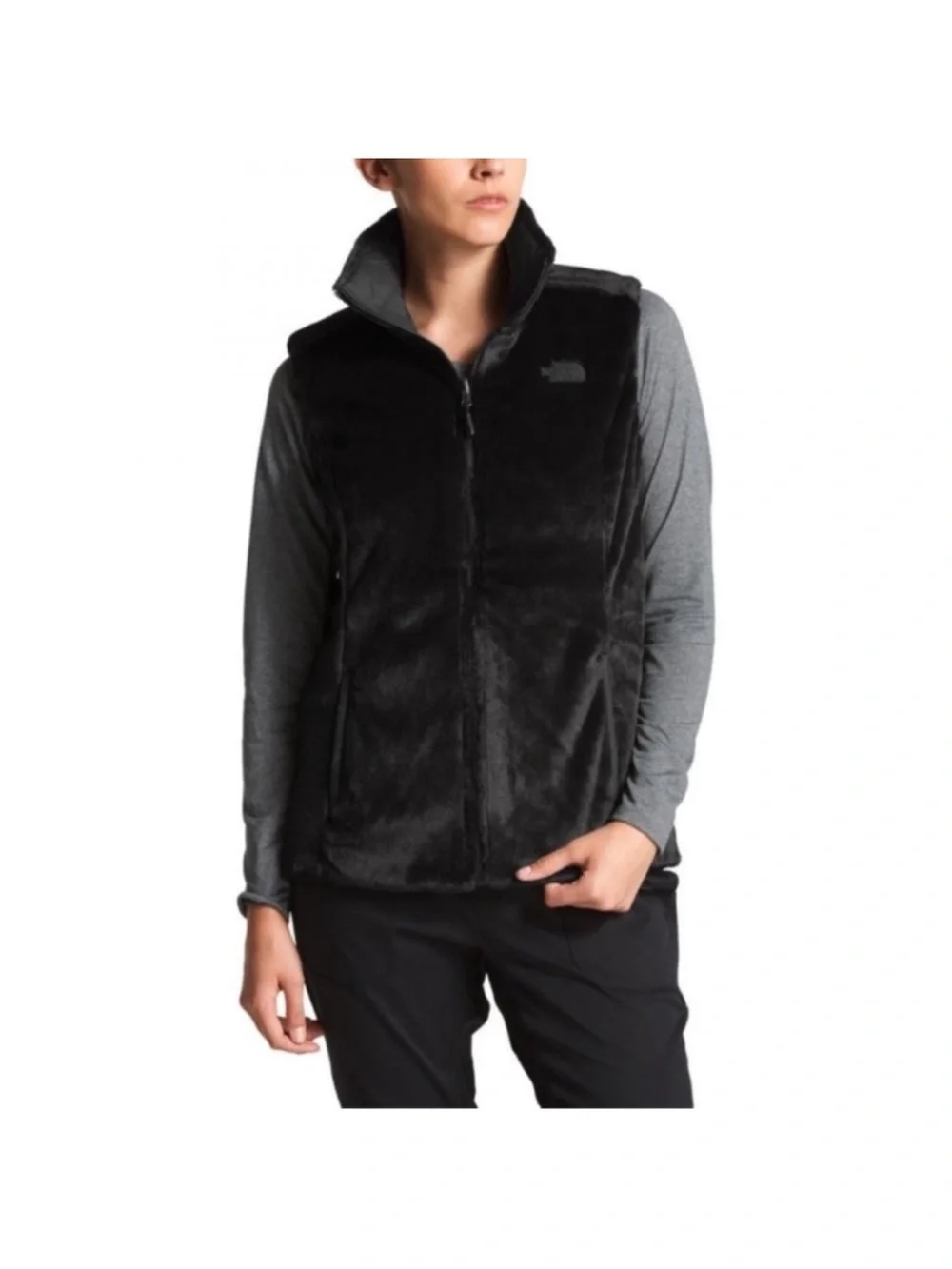 The North Face Metallic Bronze Faux Fur Quilted Vest | Size Small